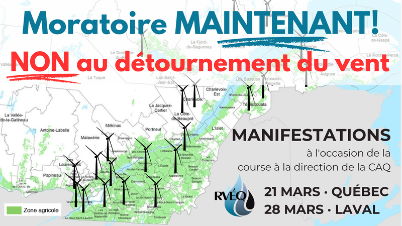 Moratoire maintenant, non au détournement du vent!