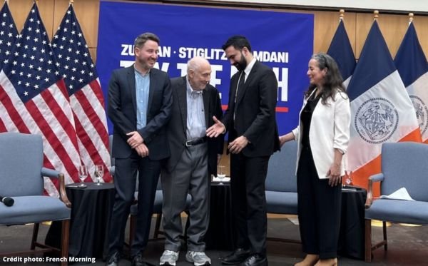 De gauche à droite: Gabriel Zucman, Joseph Stiglitz et Zohran Mamdani