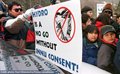 « Hydro n'aura pas lieu sans le consentement des Innus! » Manifestation à Churchill Falls, 1998.